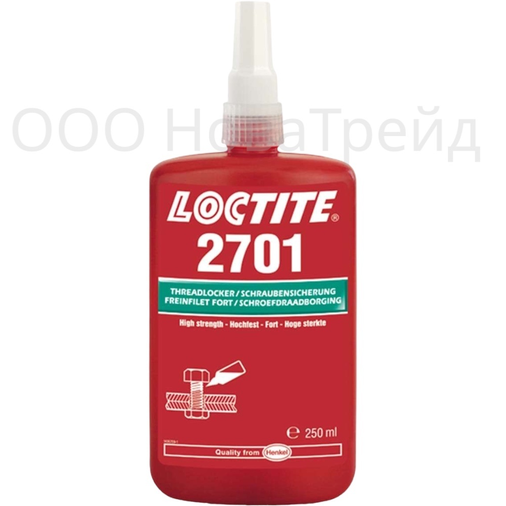 LOCTITE 2701 Резьбовой фиксатор высокой прочности для неактивных металлов, 250 мл