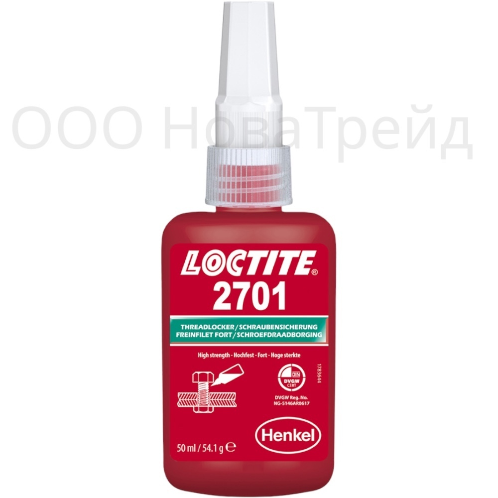 LOCTITE 2701 Резьбовой фиксатор высокой прочности для неактивных металлов, 50 мл