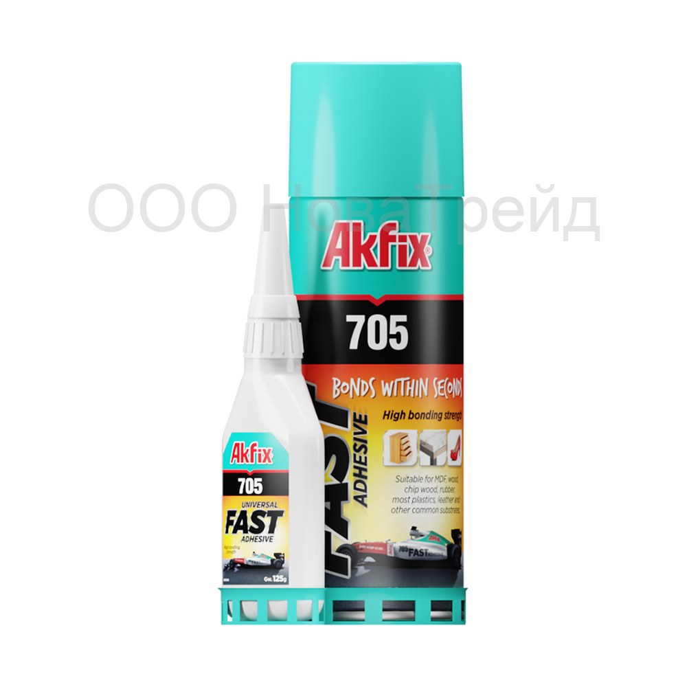 Akfix 705 набор для склеивания: клей 125 г + активатор 400 мл