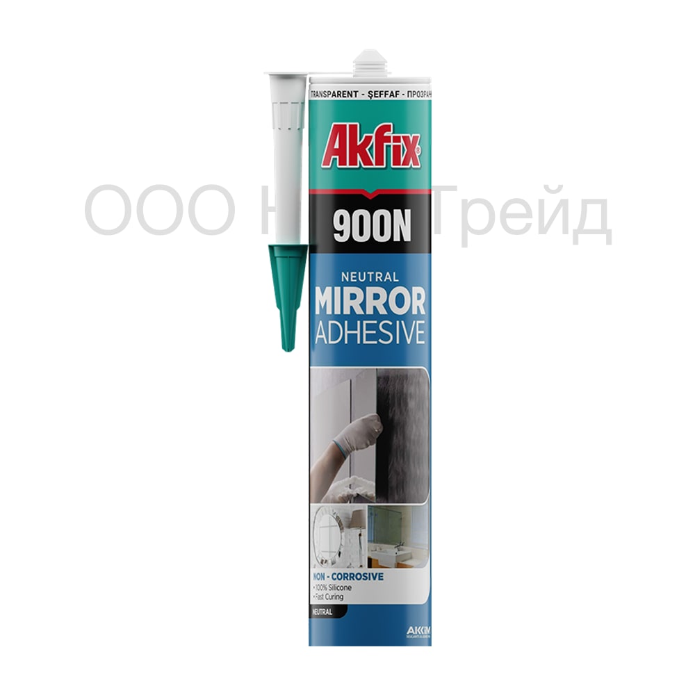 Akfix 900N нейтральный силиконовый клей-герметик для зеркал, прозрачный, 310 мл
